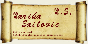 Marika Sailović vizit kartica